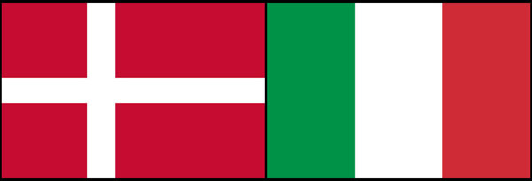 Denmark and Italy flags